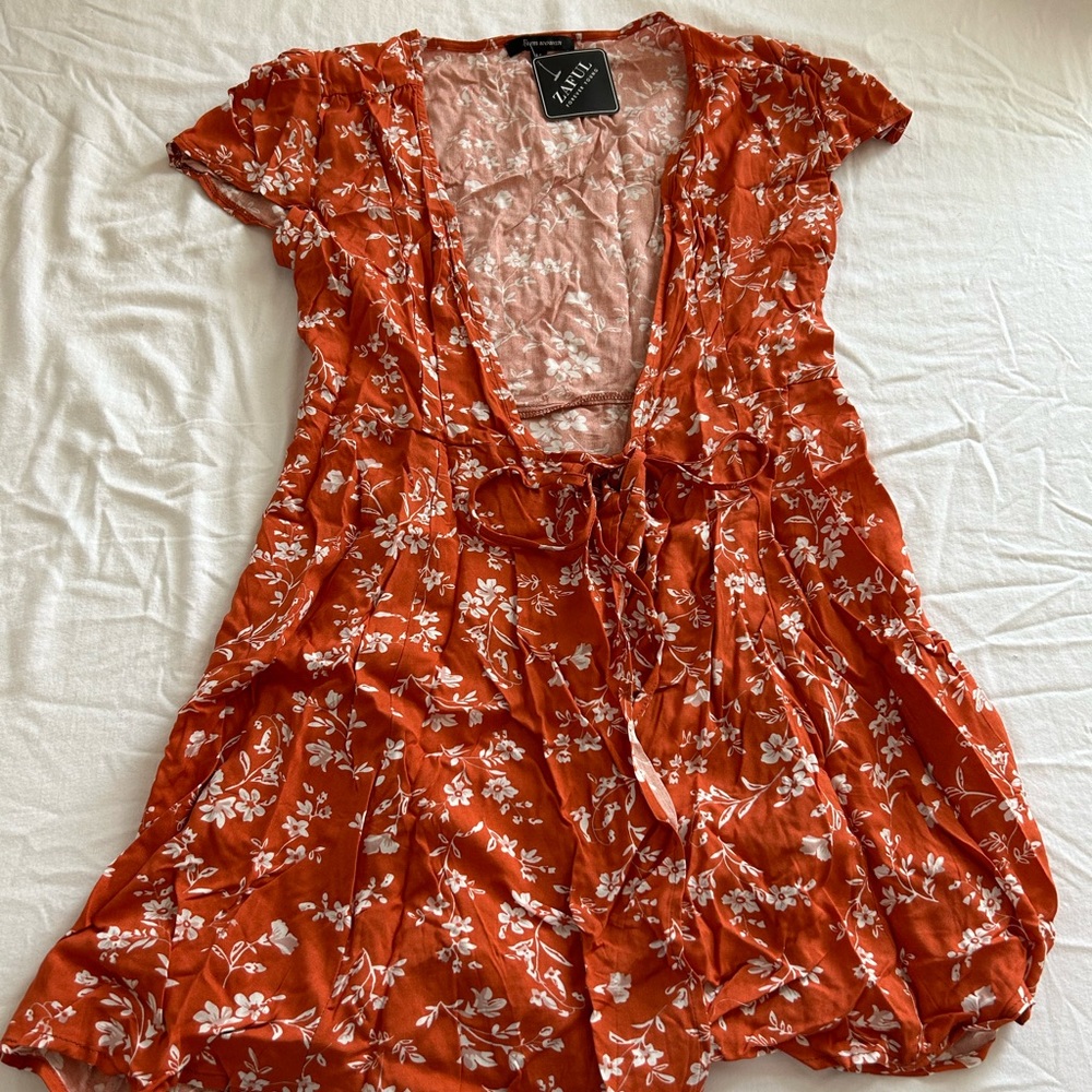 zaful • red floral dress/shirt